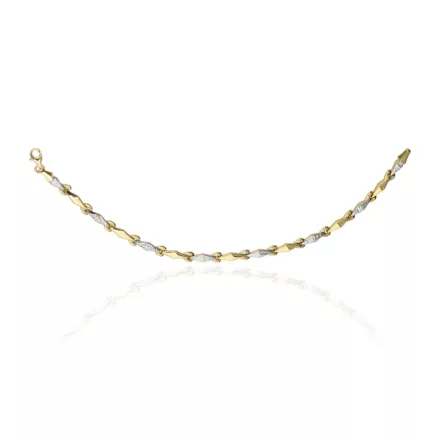 AU87377 - 14 K sárga és fehér arany karlánc Hossz: 18,5 cm