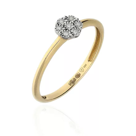 B179 - 223343 - Briliáns kővel díszített női arany gyűrű Méret: 55