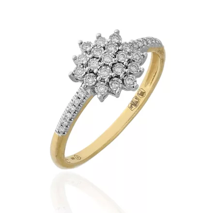 B287 - 223351 - Briliáns kővel díszített női arany gyűrű Méret: 53