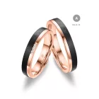 14 karátos Arany és Karbon karikagyűrű pár - CA-14-14K-A