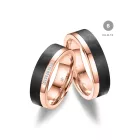 14 karátos Arany és Karbon karikagyűrű pár - CA-15-14K-B