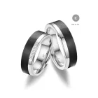 14 karátos Arany és Karbon karikagyűrű pár - CA-15-14K-C