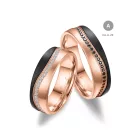 14 karátos Arany és Karbon karikagyűrű pár - CA-20-14K-A
