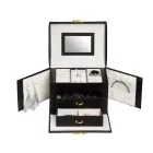 EDELWOLLE SZINETIKUS BŐR ÉKSZERTARTÓ DOBOZ, FEKETE