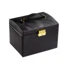 EDELWOLLE SZINETIKUS BŐR ÉKSZERTARTÓ DOBOZ, FEKETE