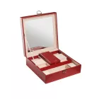 EDELWOLLE (EW-505-2) SZINTETIKUS BŐR ÉKSZERTARTÓ DOBOZ, PIROS