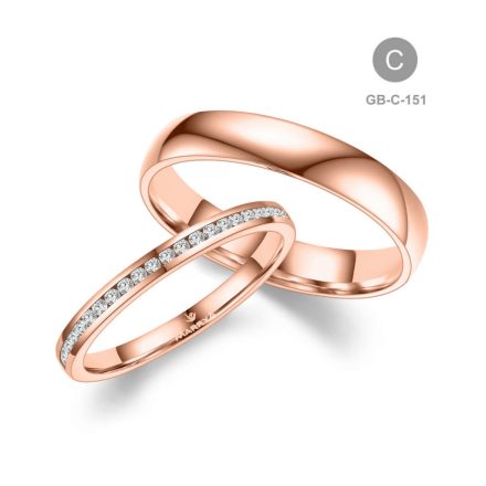 14 karátos Arany karikagyűrű pár - GB-151-14K-C