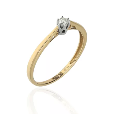 M152-03P-52 - 223326 - Briliáns kővel díszített női arany gyűrű Méret: 52