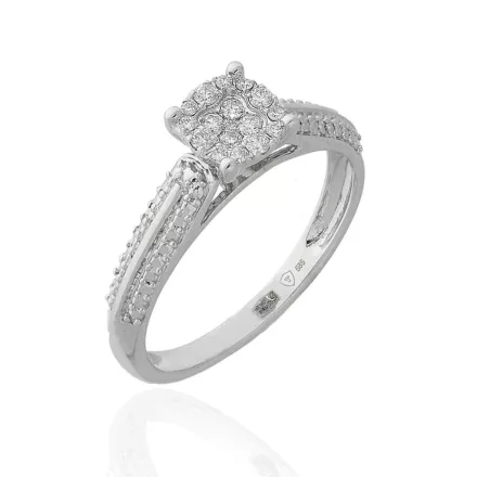 M195-12 - 223346 - Briliáns kővel díszített női arany gyűrű Méret: 51