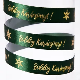 Karácsonyi szalag zöld 20 mm
