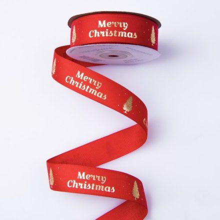 MERRY CHRISTMAS szalag piros 20 mm