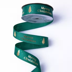 MERRY CHRISTMAS szalag zöld 20 mm