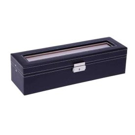 EDELWOLLE (923) FEKETE VARROTT ÓRATARTÓ DOBOZ 6 ÓRÁHOZ