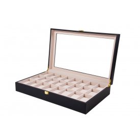 MATT FEKETE (974) SZÍNŰ FA ÓRATARTÓ DOBOZ 24 ÓRÁNAK