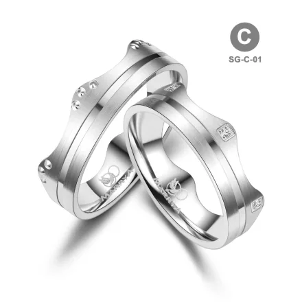 Ezüst karikagyűrű pár - SG-01-925-C