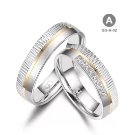 Arany és ezüst karikagyűrű pár - SG-02-14K-A