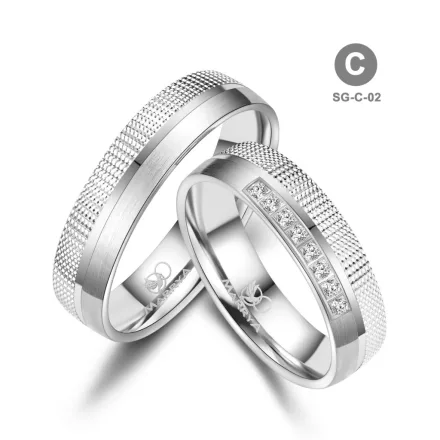 Ezüst karikagyűrű pár - SG-02-925-C