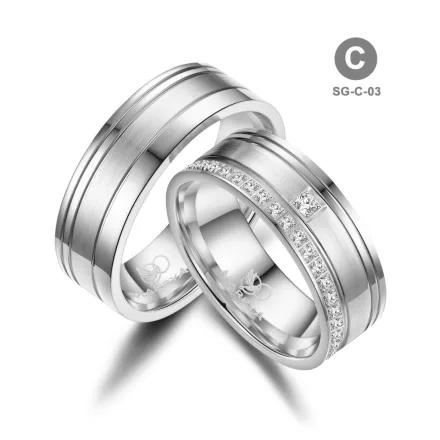 Ezüst karikagyűrű pár - SG-03-925-C