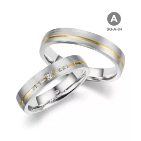 Arany és ezüst karikagyűrű pár - SG-04-14K-A