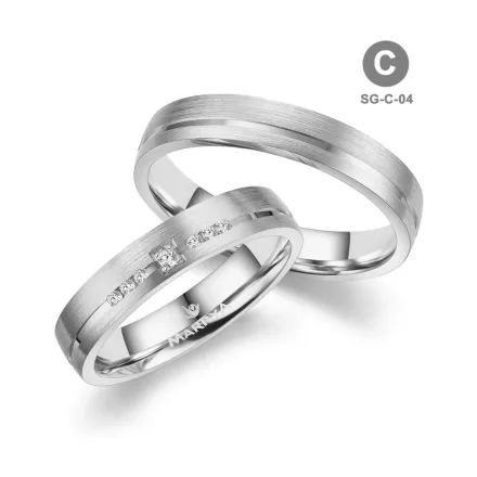 Ezüst karikagyűrű pár - SG-04-925-C