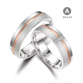 Arany és ezüst karikagyűrű pár - SG-07-14K-A