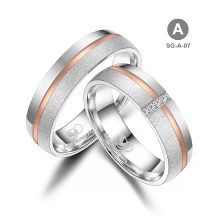 Arany és ezüst karikagyűrű pár - SG-07-18K-A