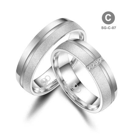 Ezüst karikagyűrű pár - SG-07-925-C