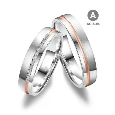 Arany és ezüst karikagyűrű pár - SG-08-14K-A