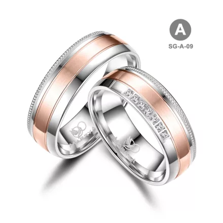 Arany és ezüst karikagyűrű pár - SG-09-18K-A