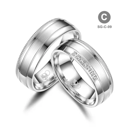 Ezüst karikagyűrű pár - SG-09-925-C