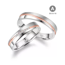 Arany és ezüst karikagyűrű pár - SG-10-14K-A