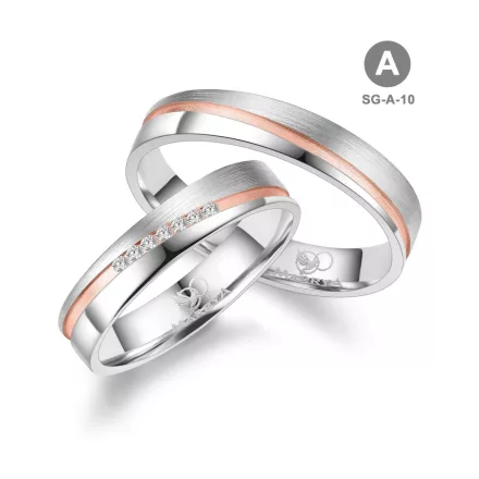 Arany és ezüst karikagyűrű pár - SG-10-14K-A