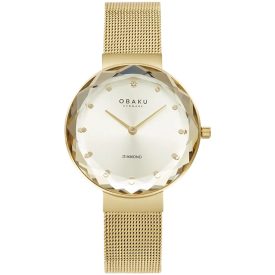   Obaku V300LXGGMG női karóra - valódi gyémánt díszítéssel