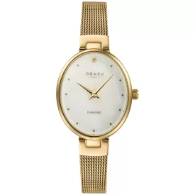   Obaku V312LXGWMG női karóra - valódi gyémánt díszítéssel