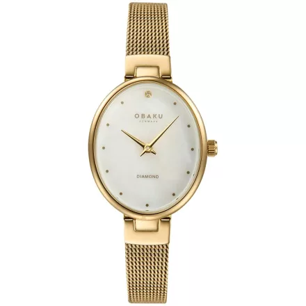 Obaku V312LXGWMG női karóra - valódi gyémánt díszítéssel