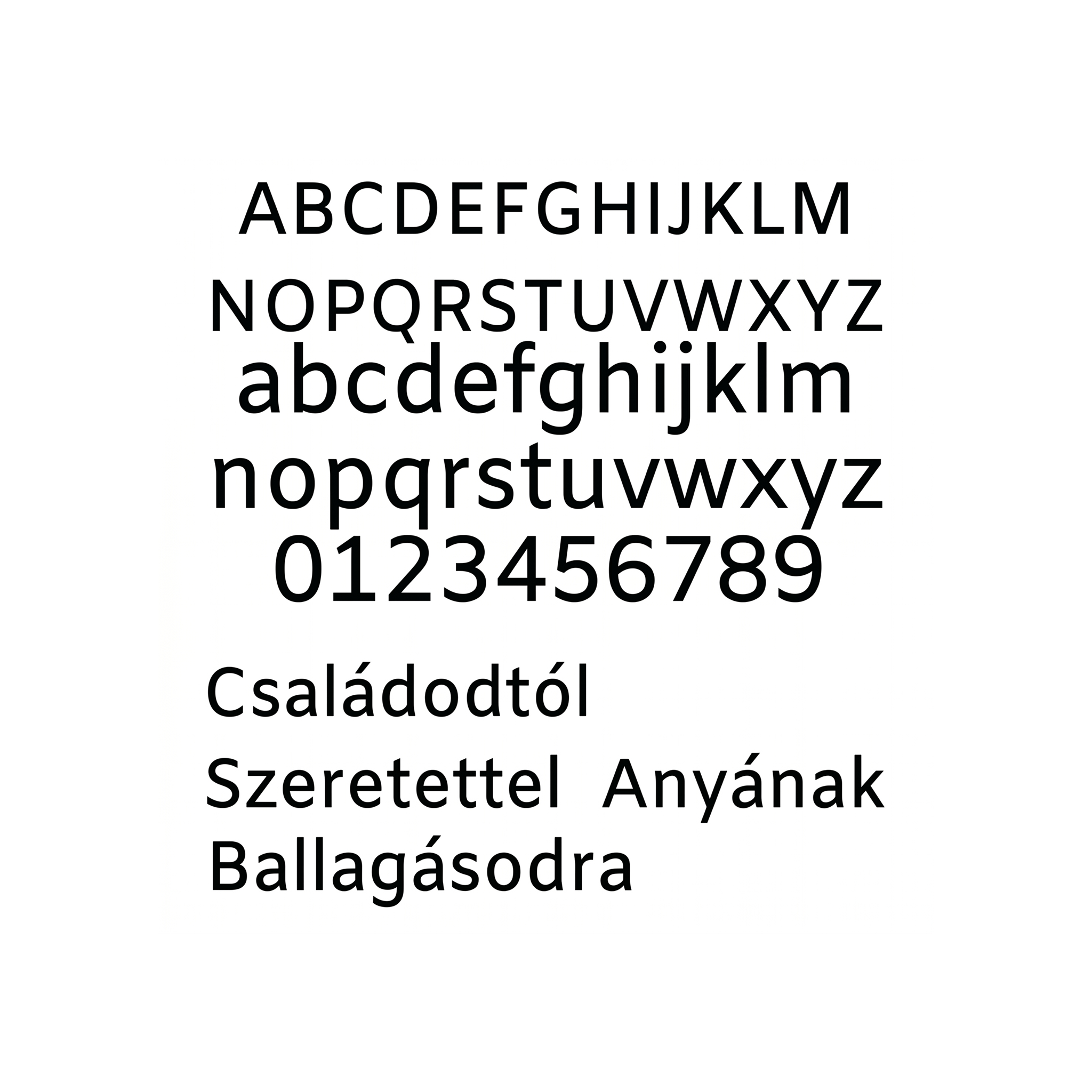 Amiko betűtípus xTool F2 Ultra lézergravírozáshoz