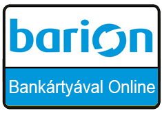 A kényelmes és biztonságos online fizetést a Barion Payment Zrt. biztosítja, MNB engedély száma: H-EN-I-1064/2013. Bankkártya adatai áruházunkhoz nem jutnak el.